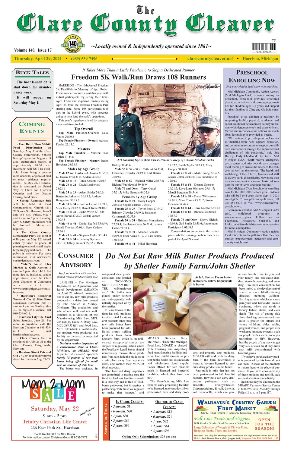 April 29, 2021 Issue | Clare County Cleaver