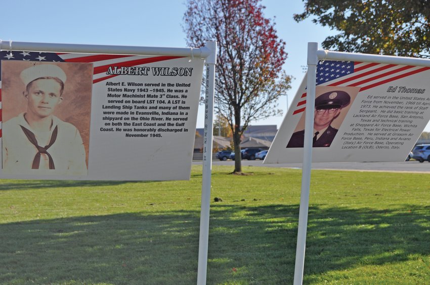 Information about local military veterans is featured in a drive-thru Veterans Day display at North Montgomery Middle School. The display is the same one used for community events in Waynetown. It&rsquo;s just one way Montgomery County is commemorating the holiday. The county&rsquo;s annual Veterans Day service is scheduled for 11 a.m. Thursday at Marie Canine Plaza. At that same time in Linden, Marvin Swick plans to walk with an American flag along the streets and invites anyone to join him.