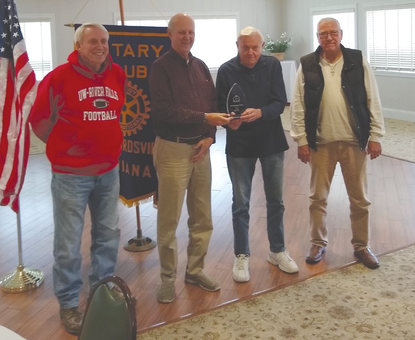 From left, Dick Walker, Norm Reimondo, Chuck Harpel and Ron Hess were just four of many Rotary Club members who helped with this year&rsquo;s award winning concert series. These four members were involved at every concert for set up and tear down.