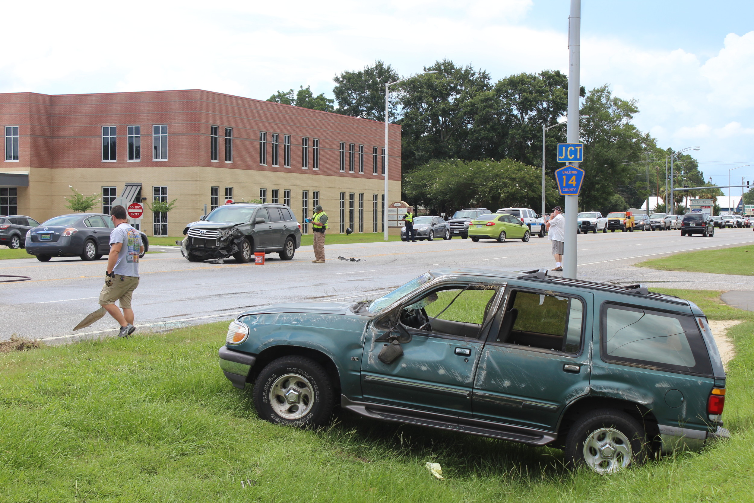 Two car accident slows traffic on Hwy 59 in Foley