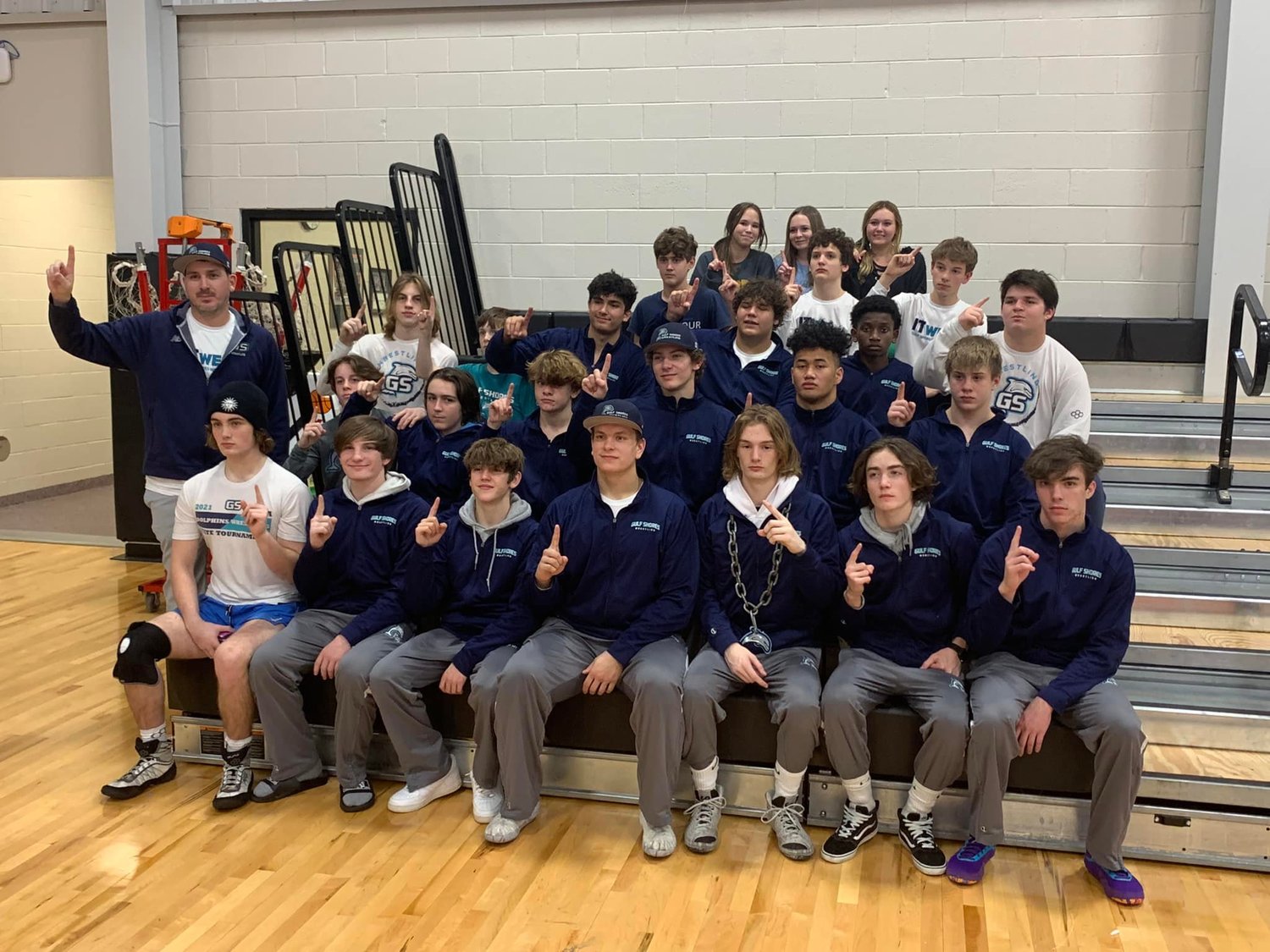 Gulf Shores High School wrestling team was named the AHSAA 5A-6A Region 1 Champions at the Region 1 Championship in Saraland Jan. 4.