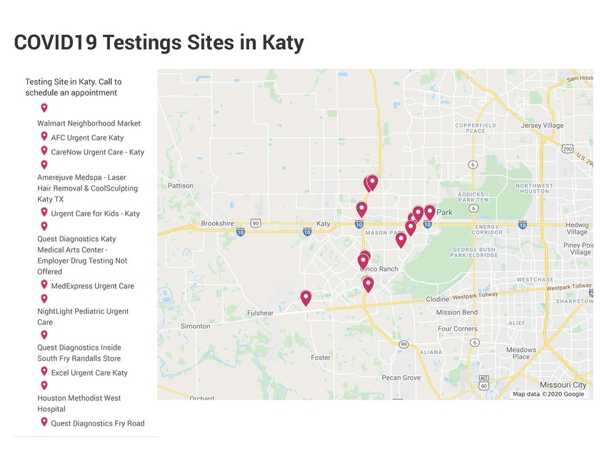 The above locations offer COVID-19 testing in the Katy area at no cost. A detailed interactive map is available at the bottom of this article.