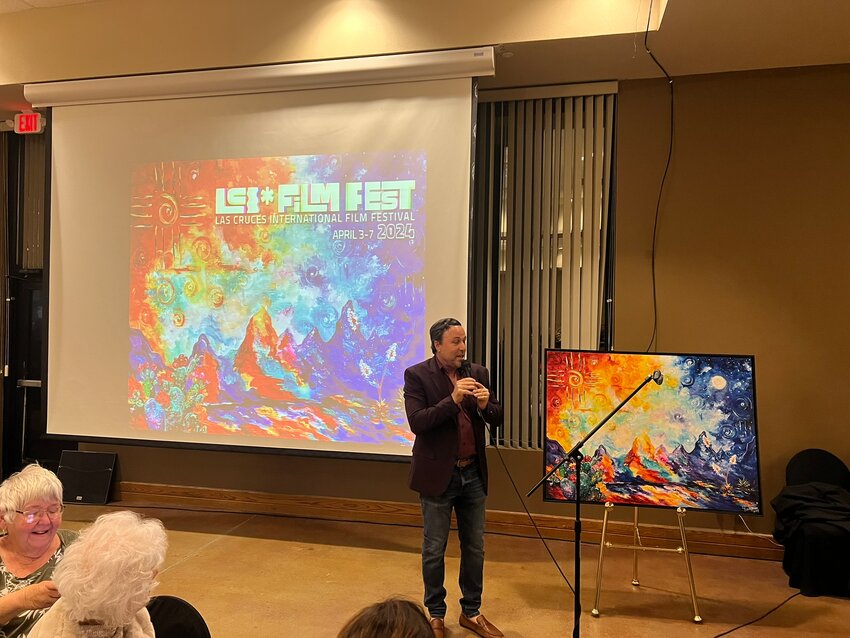 The artwork created for the official 2024 poster of the Las Cruces International Film Festival was unveiled Friday, March 1.