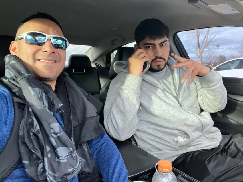 Solomon Peña allegedly sent this selfie next to accused gunman José Trujillo to another conspirator in a plot to shoot at the homes of state legislators and county commissioners in Albuquerque in December 2022 and January 2023.