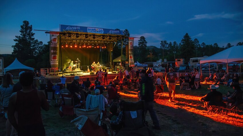 The main stage at Ruidoso’s Brewdoso festival presents the hottest acts in the region playing into the night.