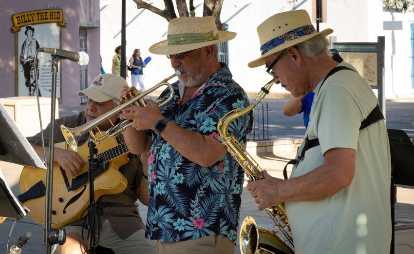 MVJBS President Pancho Romero playing trumpet.