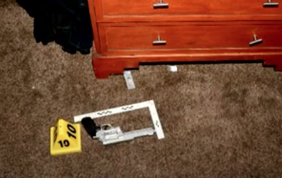 A screengrab showing the replica gun allegedly used in the Nov. 11, 2024 police shooting.