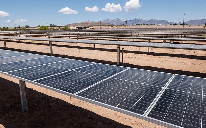 Aggie Power, Solar Panel Array. A joint venture between NMSU and El Paso Electric. (NMSU photo by Josh Bachman)