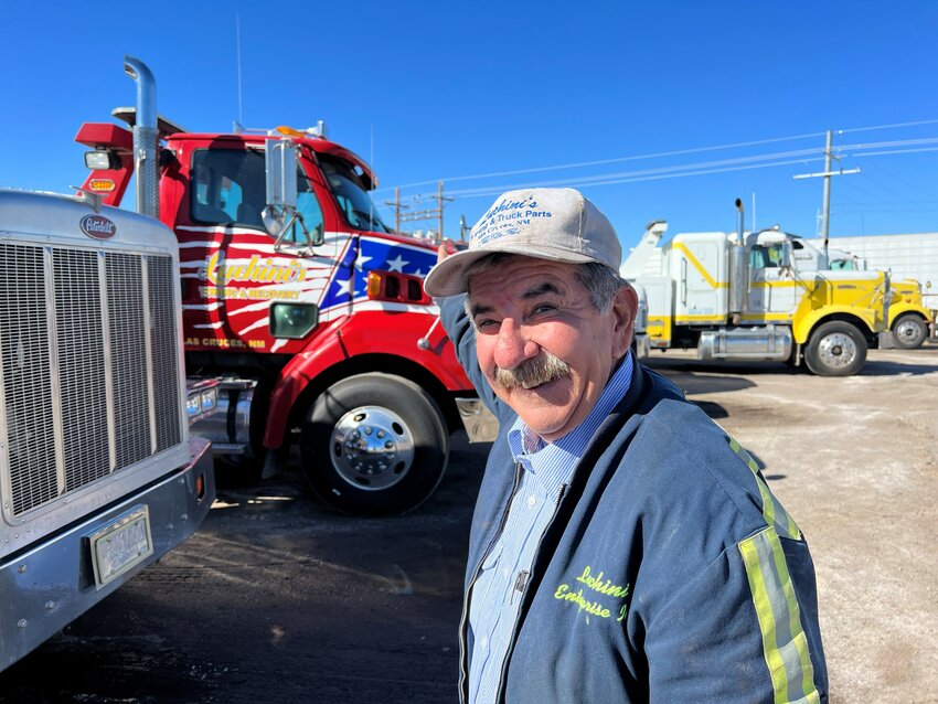 Eric Luchini stands by his fleet at Luchini&rsquo;s Towing and Recovery on Dec. 29