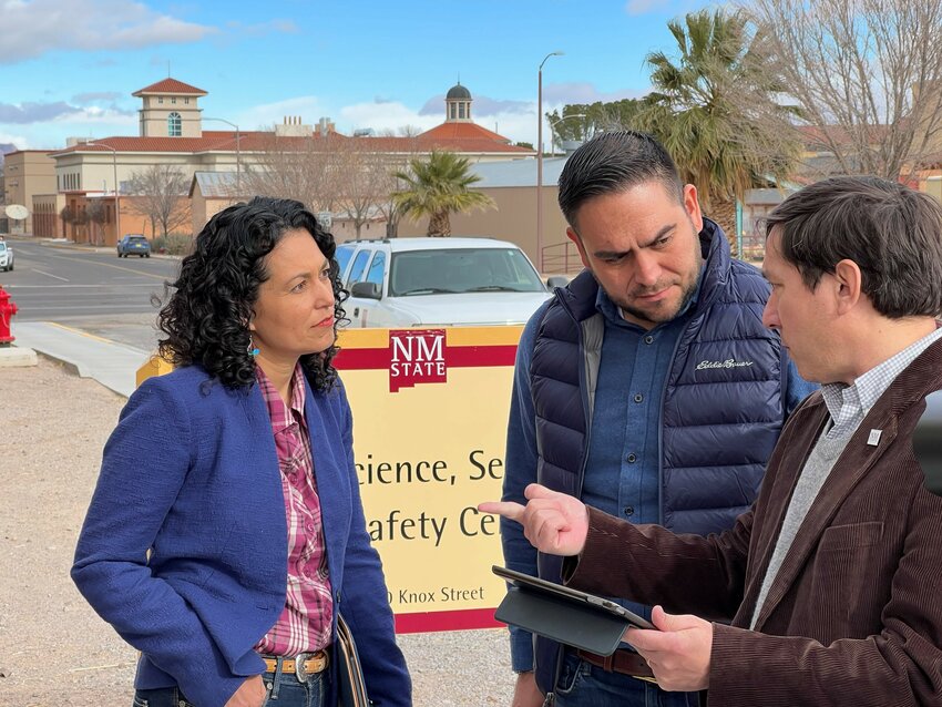 Xochitl Torres Small and Gabe Vasquez visit NMSU agriculture
