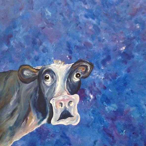 “Cow,” a painting by Las Cruces artist Vicki Henley.