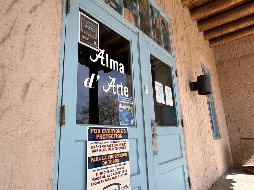 The entrance to Alma d&rsquo;Arte Charter High School in Las Cruces.