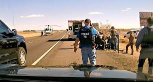 Officers from Homeland Security Investigations arrive seconds after New Mexico State Police officer Darian Jarrott was shot by suspect Omar Cueva after a traffic stop on Interstate 10 east of Deming on Feb. 4, 2021.