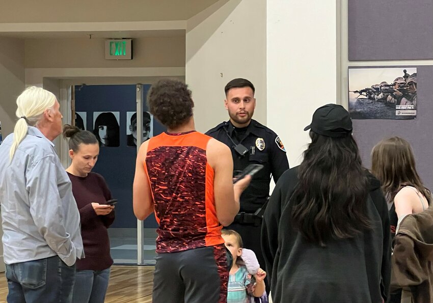 A Las Cruces police officer said he had a report of &ldquo;disorderly conduct&rdquo; to investigate during a governing board meeting at the Alma d&rsquo;Arte Charter High School on March 18.