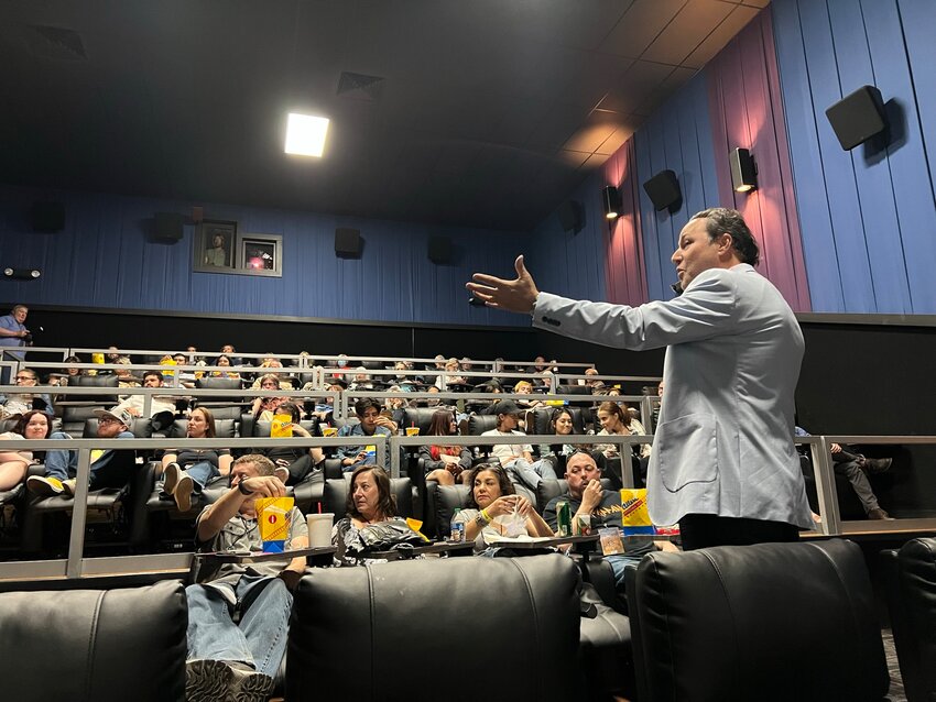 Las Cruces International Film Festival executive director Ross Marks introduces a filmmaker to speak about his film during the 2023 festival.