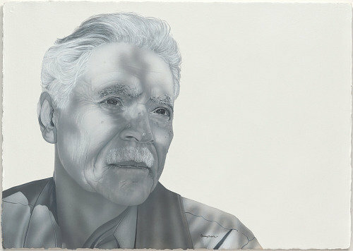 A 2016 portrait of New Mexico novelist Rudolfo Anaya by Gaspar Enr&iacute;quez.