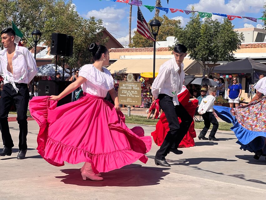 Ballet folklorico traditions are on display as part of the annual Diez y Seis de Septiembre celebration on Mesilla’s historic plaza.