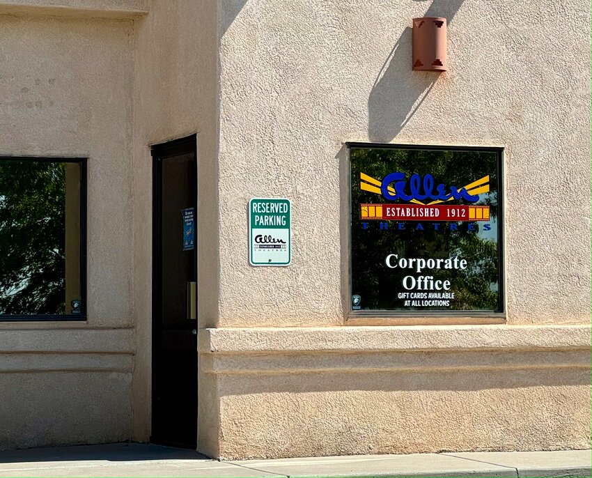 The entrance to Allen Theatres&rsquo; corporate office in Las Cruces, N.M., on Oct. 4, 2024.