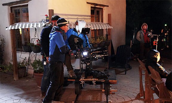Director Alex Carig and Director of Photography Sherwin Lau line up a shot on the set of The Long Road to Tao.