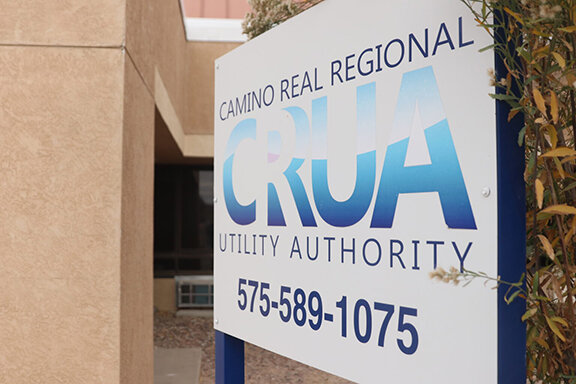 A sign captured outside of the Camino Real Regional Utility Authority on Dec. 19, 2023