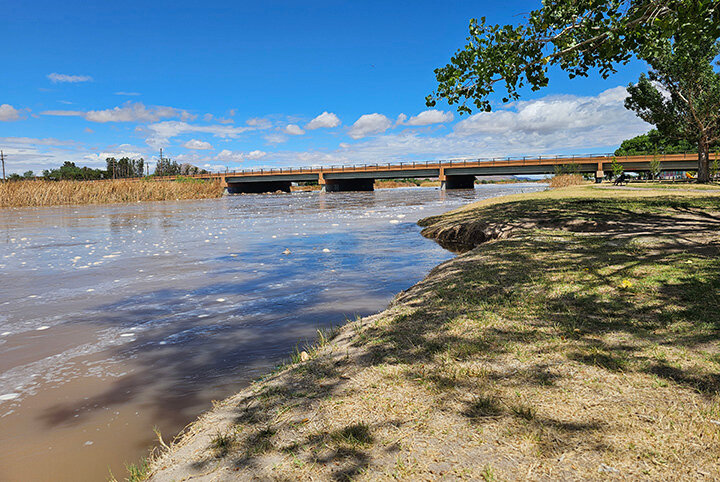 Rio Grande river after water release.