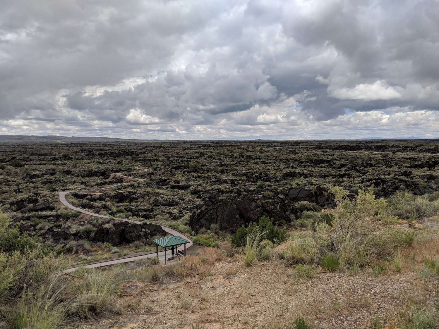 A fully accessible paved trail provides easy access to the lava field at Valley of the Fires. (