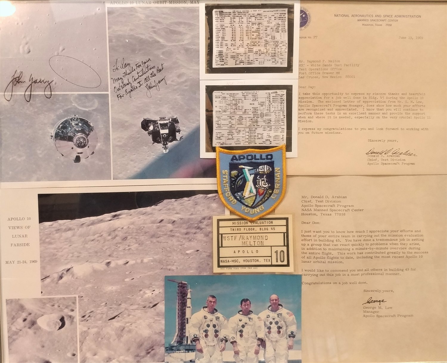 Ray Melton’s memorabilia from the Apollo 8 mission.