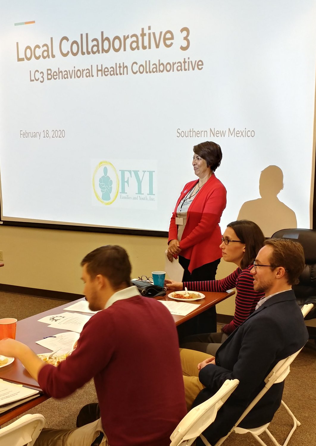 Families and Youth, Inc. Collaborative Coordinator Rose Ann Vasquez coordinates a Feb. 18 organizational meeting for Las Cruces’ newly forming Behavioral Health Collaborative. The meeting was held at Families and Youth, Inc., which is one of the collaborative’s more than 50 partners.