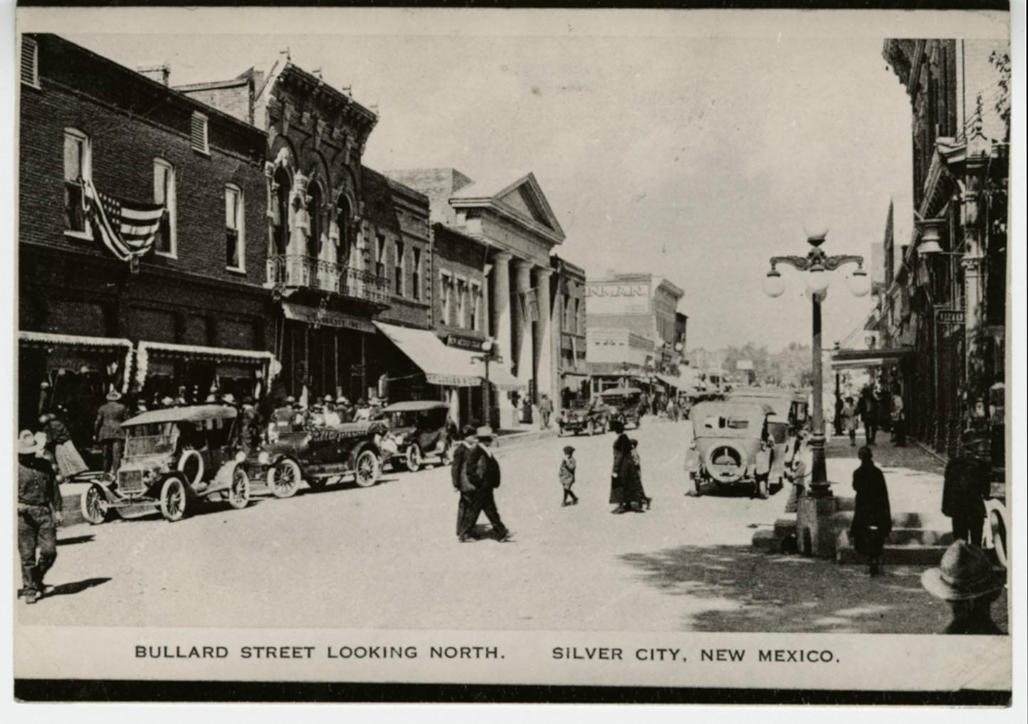 Silver City's Bullard Street in the late 1910s looking north from the corner of Bullard and Broadway streets.
