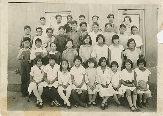 Hispanic residents clustered on Chichahua
hill Lincoln Elementary School first
segrigated in 1915 photo from 1920s