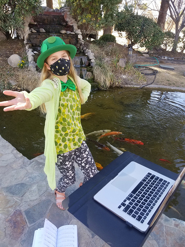 Averey Liefeld as The Bullfrog suggested an alternate location for a frog pond and her mother coordinated meeting at a friend’s koi pond.
