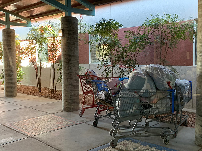 Donations of clothing, toys and more are made in the breezeway at La Casa Inc.