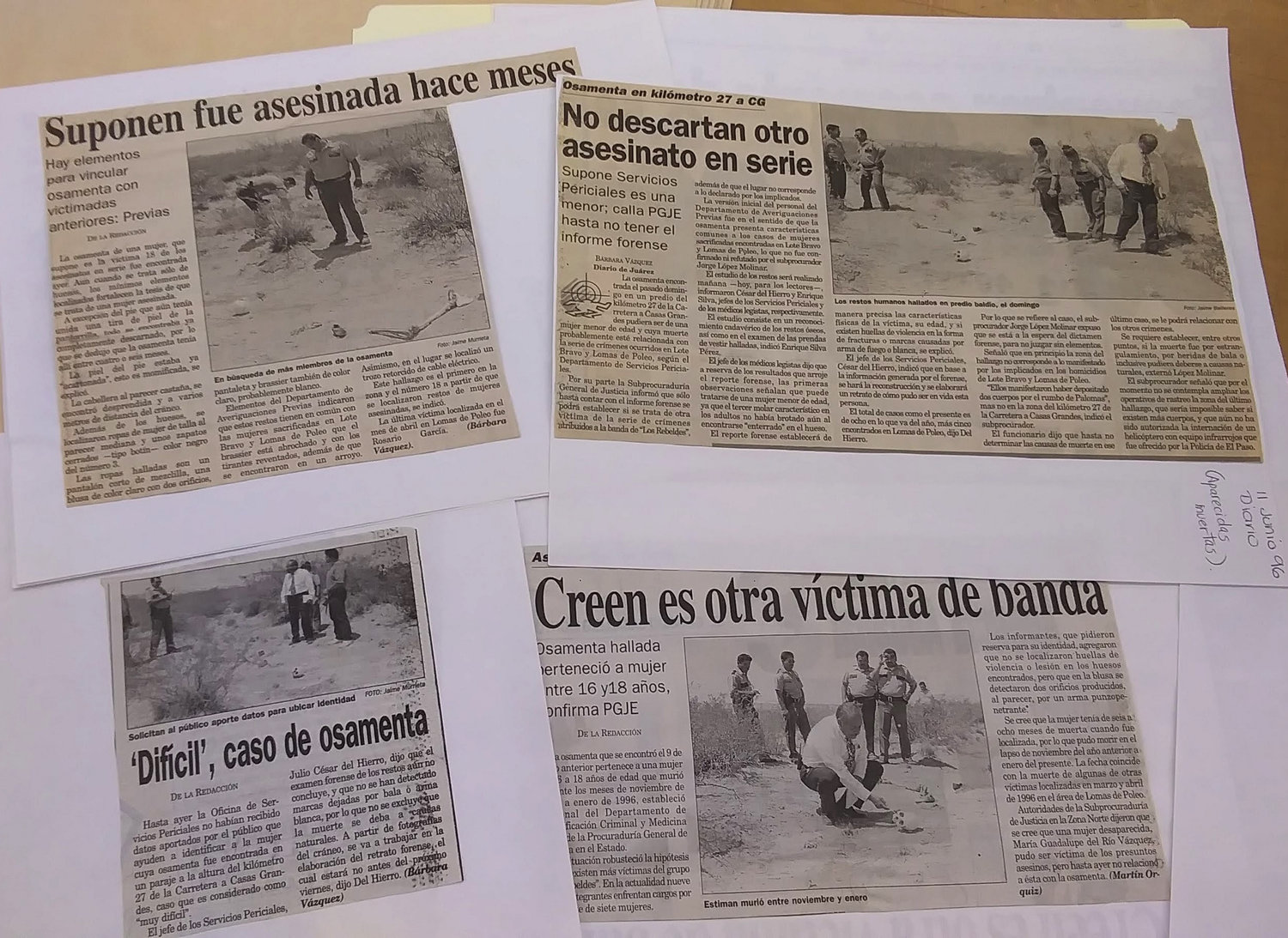 Newspaper clippings from the Esther Chavez Cano Collection housed inside the Rio Grande Historical Collections at New Mexico State University’s Library Archives and Special Collections Department.