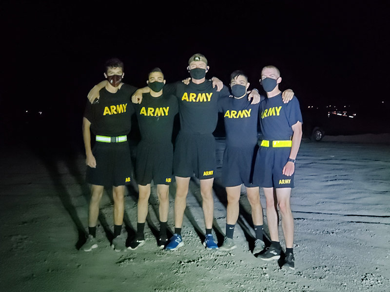 GS
The NMSU ROTC Bataan Memorial Death March male run team (not in order), is composed of Kabel Brooks, Rene Corella, Jacob Patton, Jonah Haven and Austin Williams.