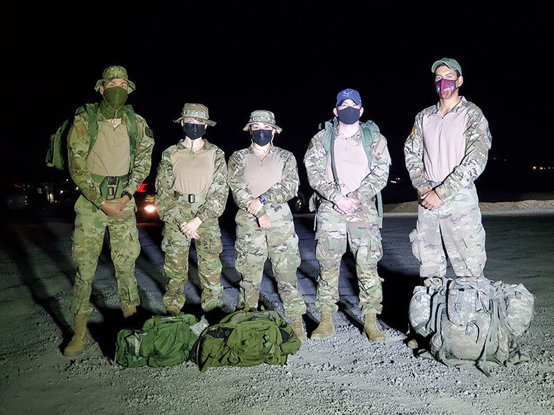 The The NMSU ROTC Bataan Memorial Death March, co-ed ruck team (not in order), is composed of Joseph Harold, Fernando Rivera, Jaylenne Lovato, Jared Barndt and Shaeylnn Plasters.