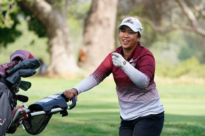 Pun Chanachai was all smiles after shooting an even-par 71 during the third day of the Stanford Regional. Chanachai was the only woman in the field not to shoot a bogey that day.