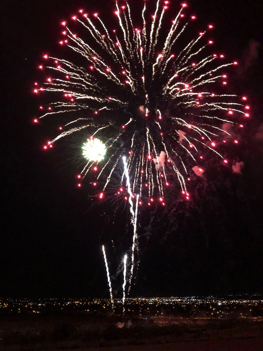 An explosion of color above Alamogordo highlights the annual Fireworks Extravaganza at the New Mexico Museum of Space History. This year, because of the pandemic, museum members and the public will not be allowed on the grounds of the museum for the show.