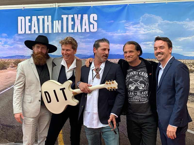 “Death in Texas” cast members line up for a photo on the red carpet June 4 at the Plaza Theatre in El Paso. Because the movie is set in El Paso and was filmed primarily in Las Cruces, the world premier was held at the Plaza Theatre.