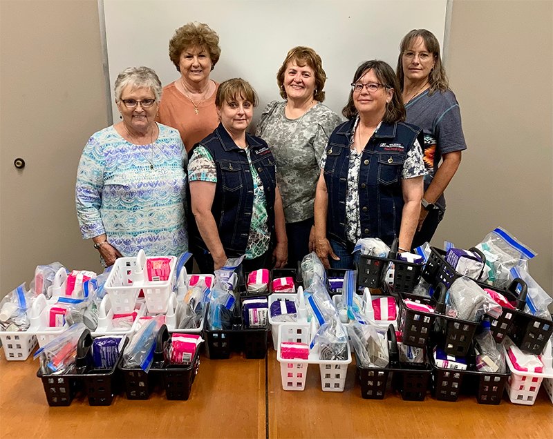 Members of the New Mexico Farm and Livestock Bureau’s Women’s Leadership Committee assembled care kits for women in need at La Casa, Inc., a domestic violence shelter in Las Cruces. From left to right are Earlene Ellett, Sue Deerman, Carlina Harris, Cheryl Hartman, Melinda Jackson and Connie Rooks.