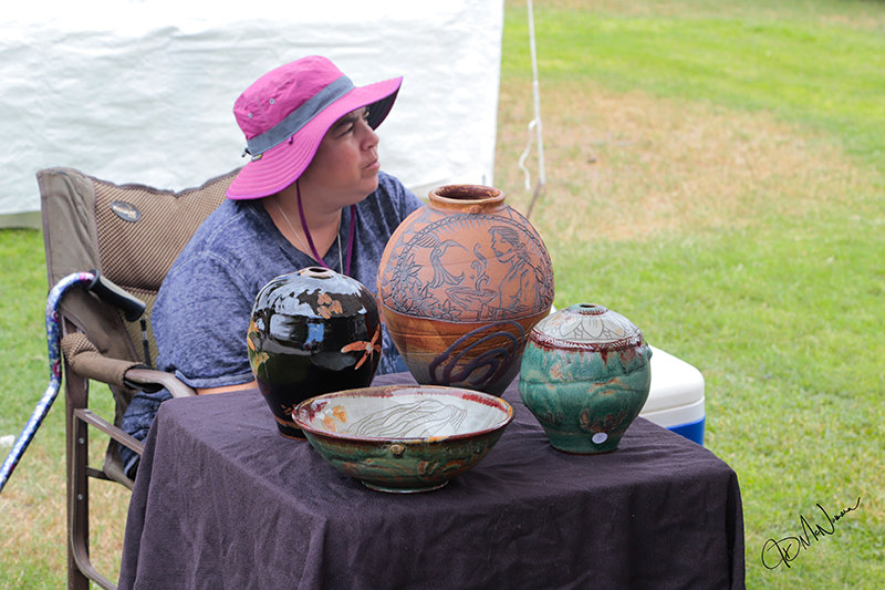Beautiful local pottery is featured at the festival.