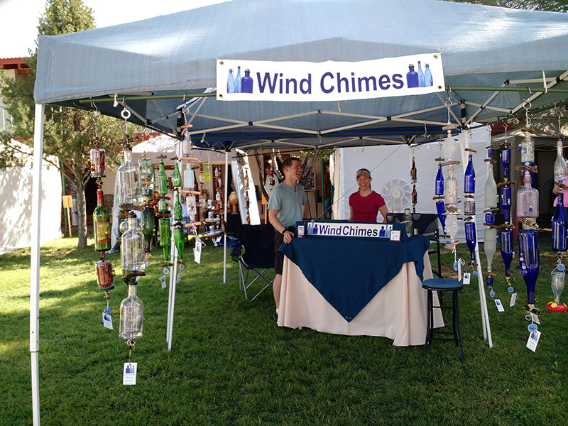 A windchime vendor at a recent festival.