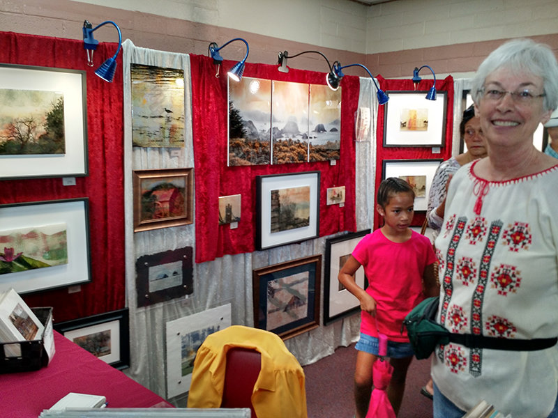 Paintings and drawings at the festival.