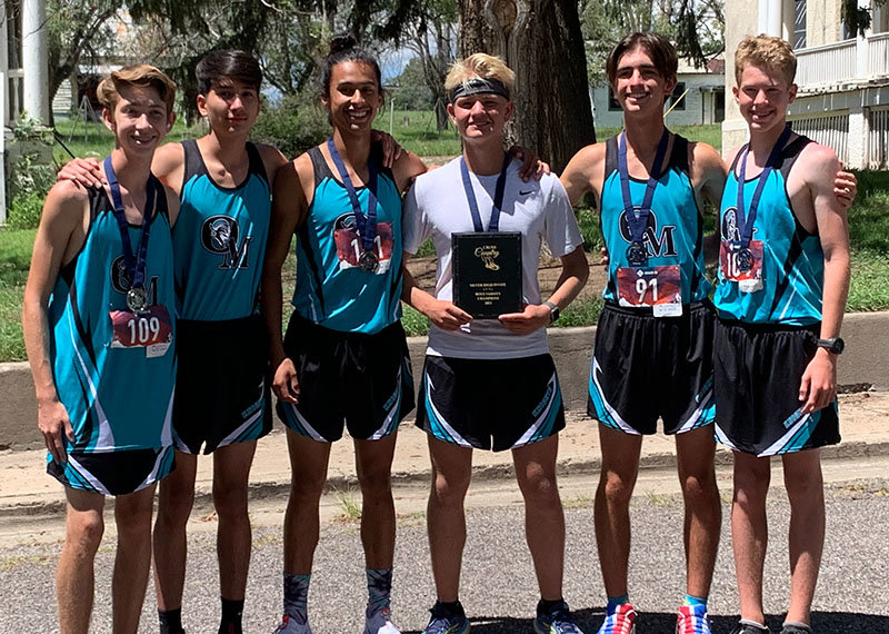 The Organ Mountain High School boys cross country team
opened their season with a win at the Silver City Invitational.