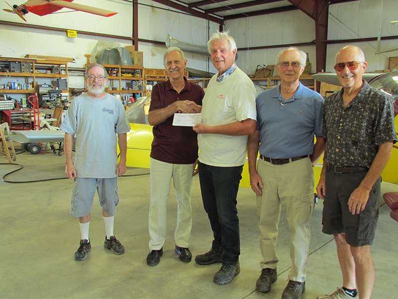 Left to right are Experimental Aircraft Association Chapter 555 (EAA) member Jon Small;, Picacho Hills Property Owners Association (PHPOA) Board of Directors President Paul Migliore, EAA member John Hotovek, PCPOA board member Bill Hladky and EAA member David Arnoldy.