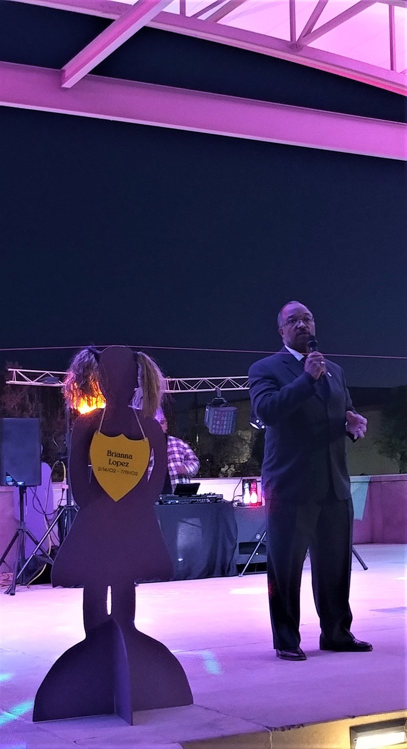 Third Judicial District Attorney Gerald Buyers was among the speakers at La Casa’s 24th annual Candlelight Vigil, held Oct. 21 at Plaza de Las Cruces.