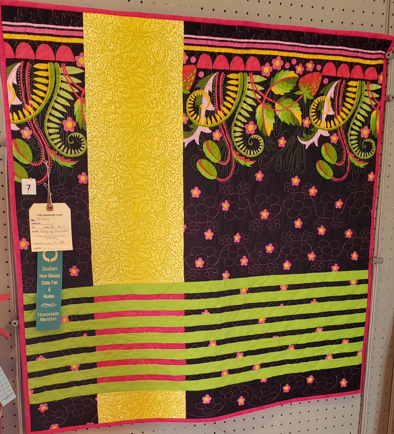 "Hanging Gardens," is one of Mia Kalish’s favorites at the Southern New Mexico State Fair because she enjoys Jane Sassaman’s work. This quilt uses Sassaman fabric with coordinating colors and quilting motifs.