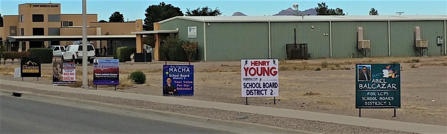 Election signs lined streets in Las Cruces ahead of the Nov. 2 election.