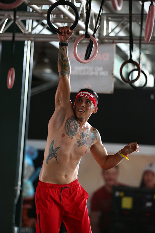 Nathan Hidalgo competing in a Spartan Race event June 26, 2021, at Cardinal Stadium in Phoenix.