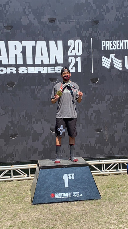 Nathan Hidalgo took back-to-back first place awards in the super and spring Spartan races held March 20-21, 2021, in San Antonio, Texas.