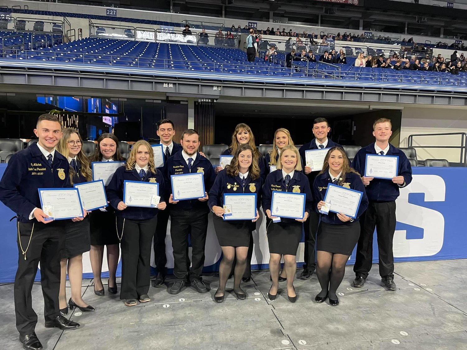 Seven New Mexico State University students were among the 16 recipients from New Mexico to be awarded their American FFA Degree at 2021 FFA National Convention and Expo in October in Indianapolis, Indiana.